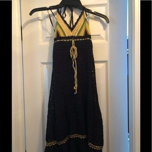 Free People crochet halter dress size S